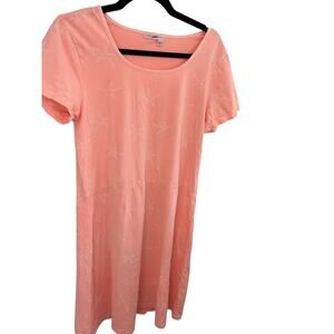 Fresh Produce M Dress CoverUp Cotton Pink Starfish Beach Resort Preppy Coastal